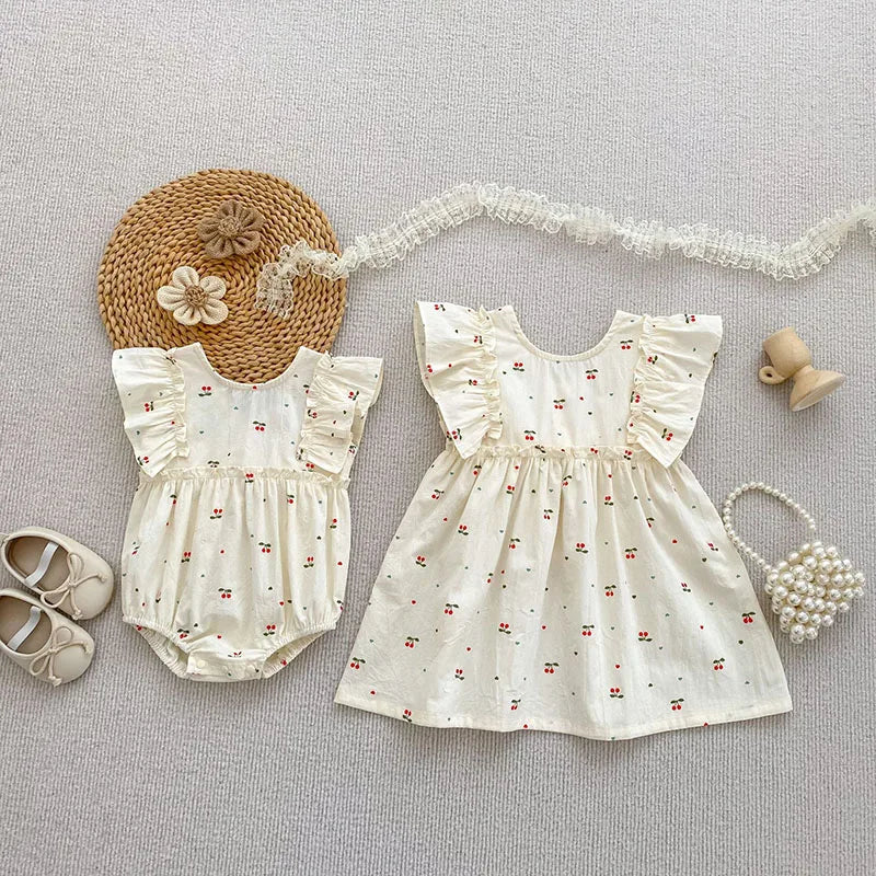 Cherry Girls Bow Jumpsuit