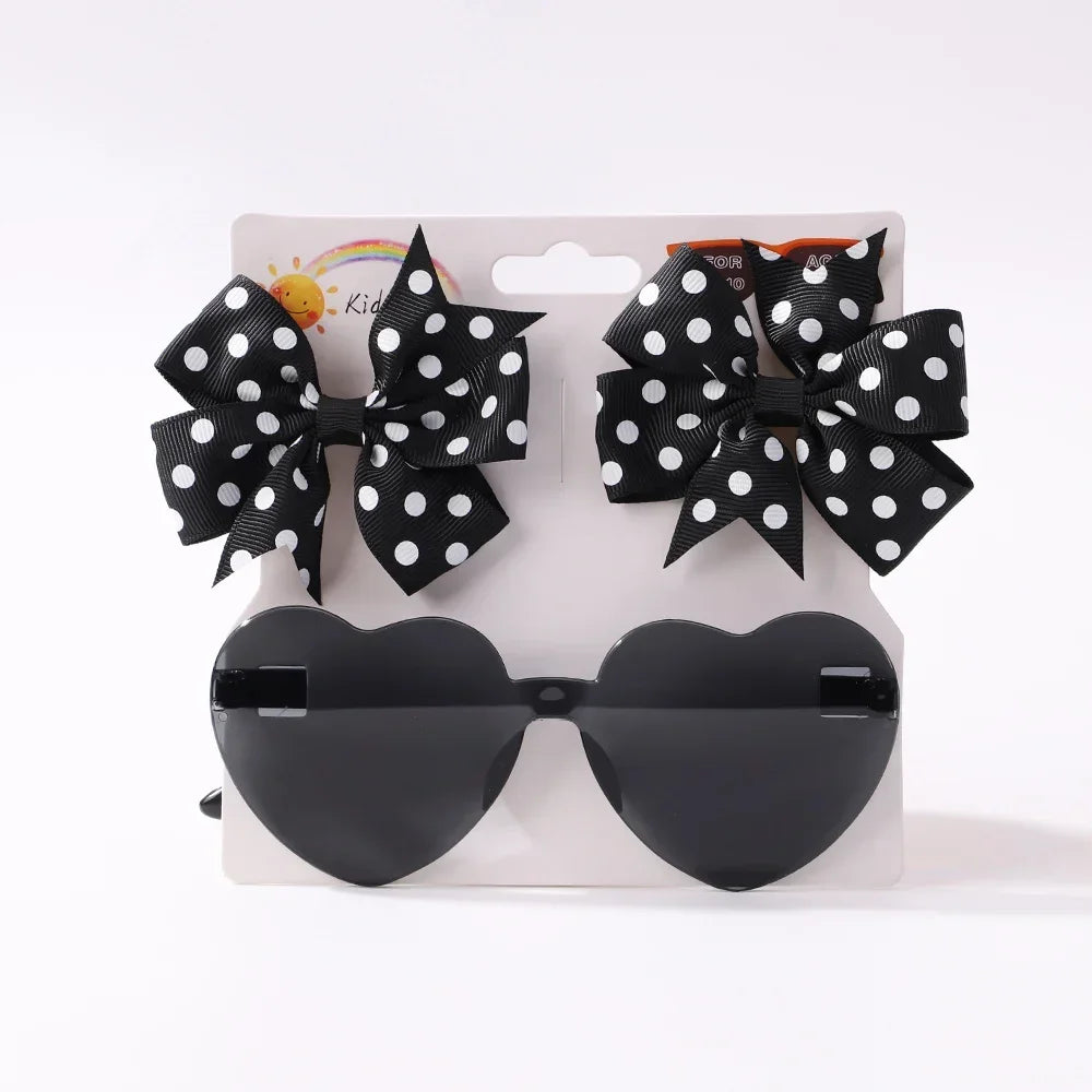 Dot Hairpins & Heart glasses