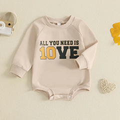 Baby Letter-Print Long-Sleeve Sweatshirt Romper