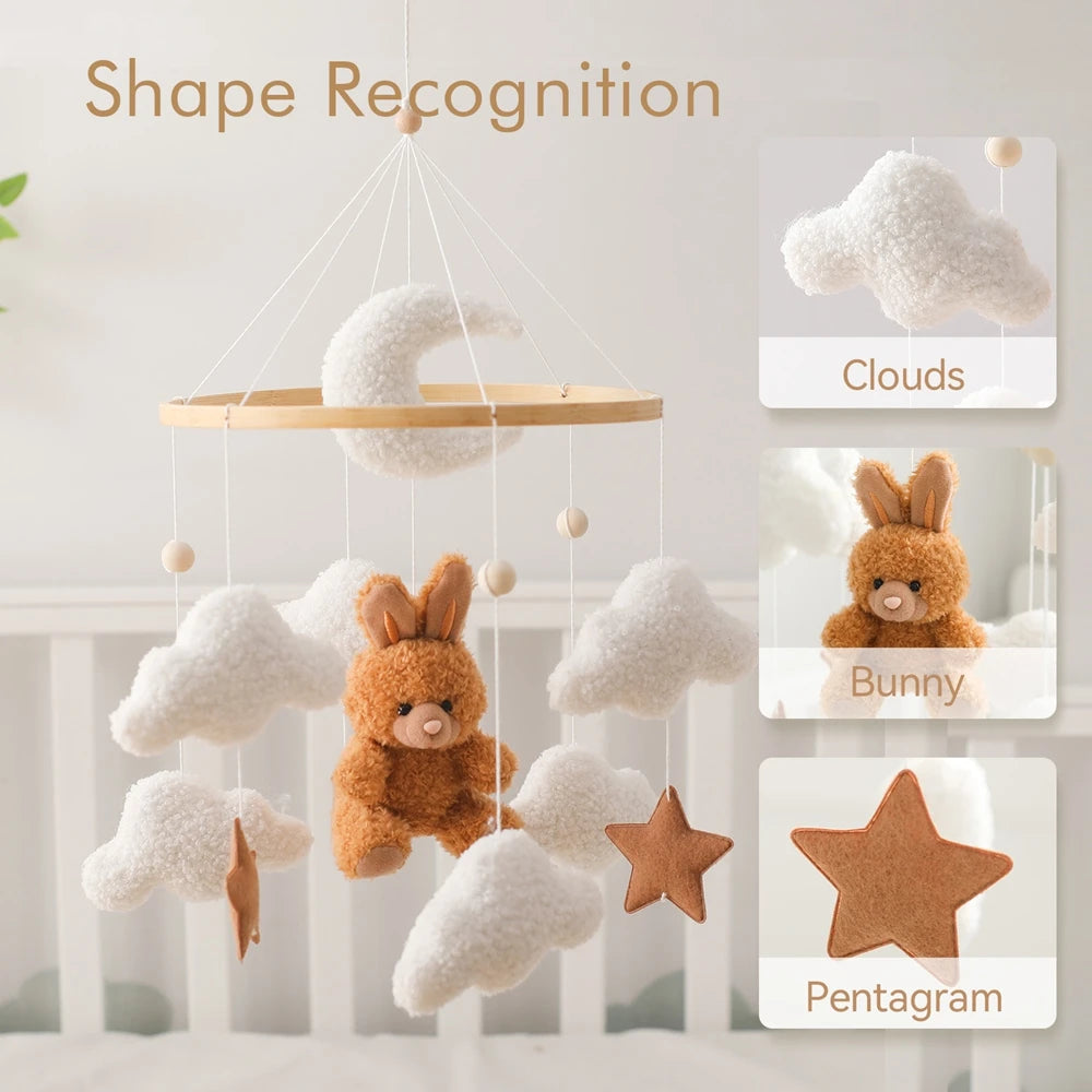 Baby Crib Mobile Wooden Rattle Toy