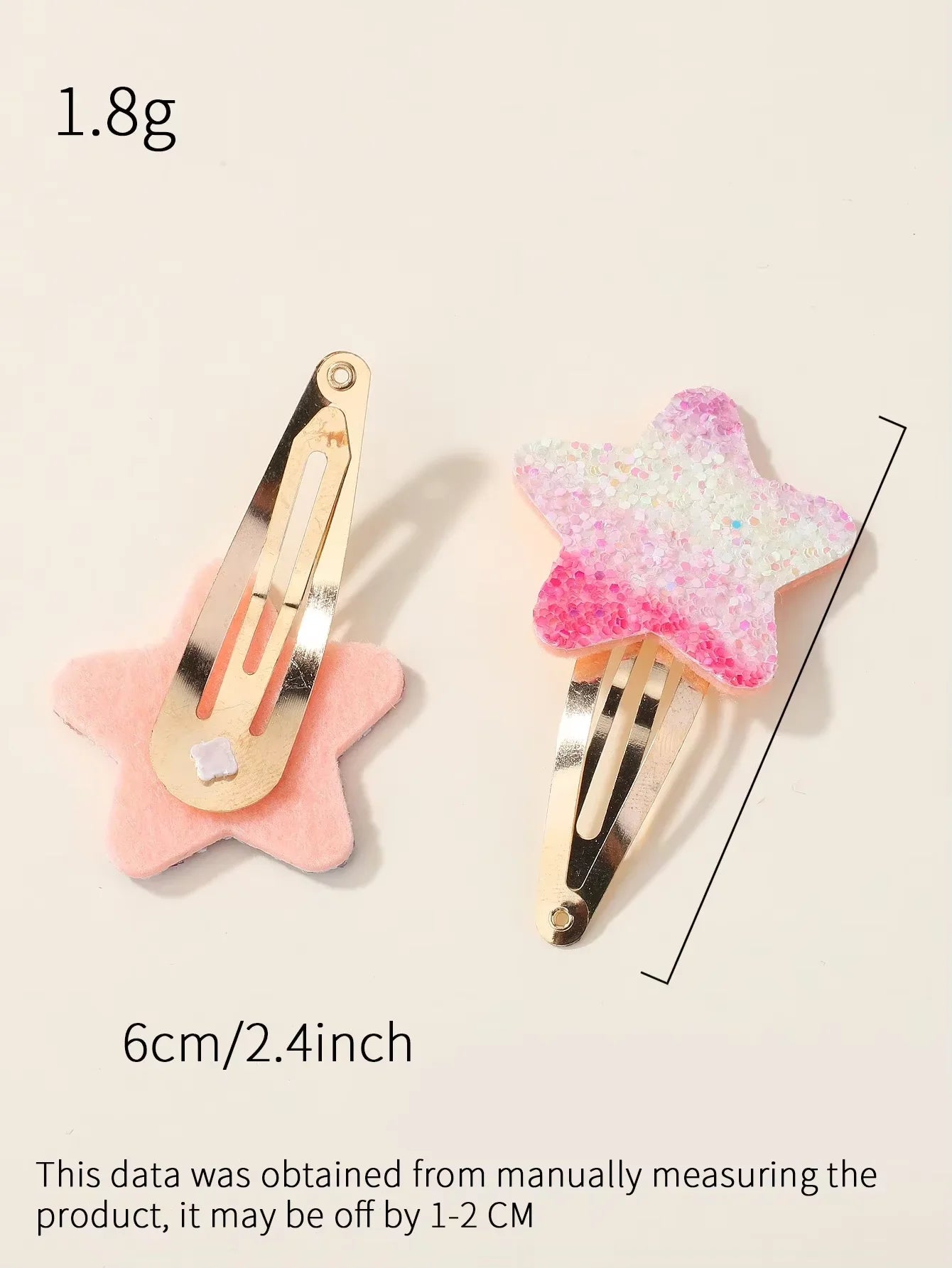 Glitter Rainbow Flower Hairpins