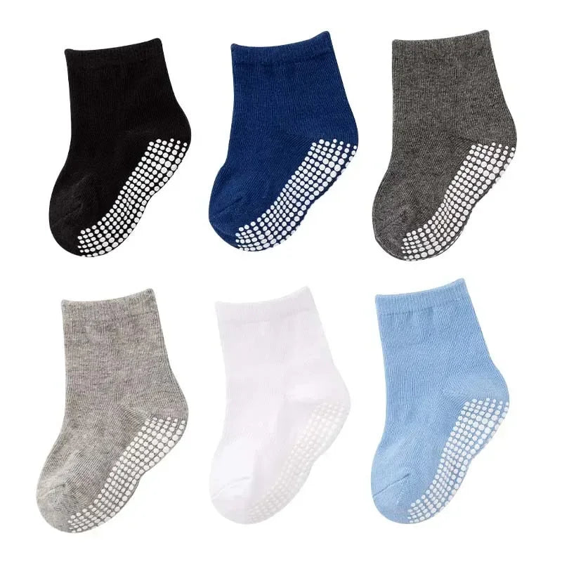 6 Pairs Spring Kids Anti-slip Socks