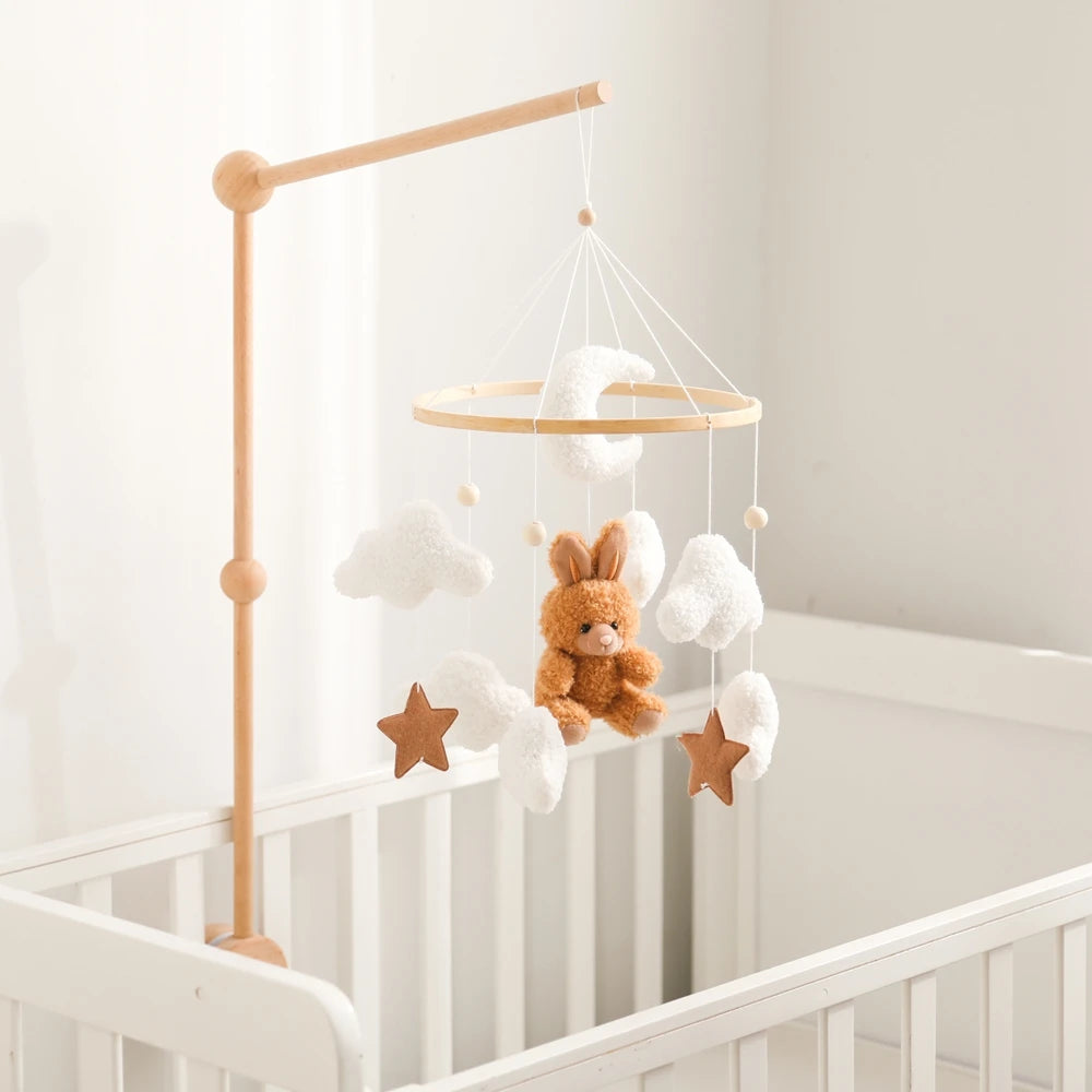 Baby Crib Mobile Wooden Rattle Toy
