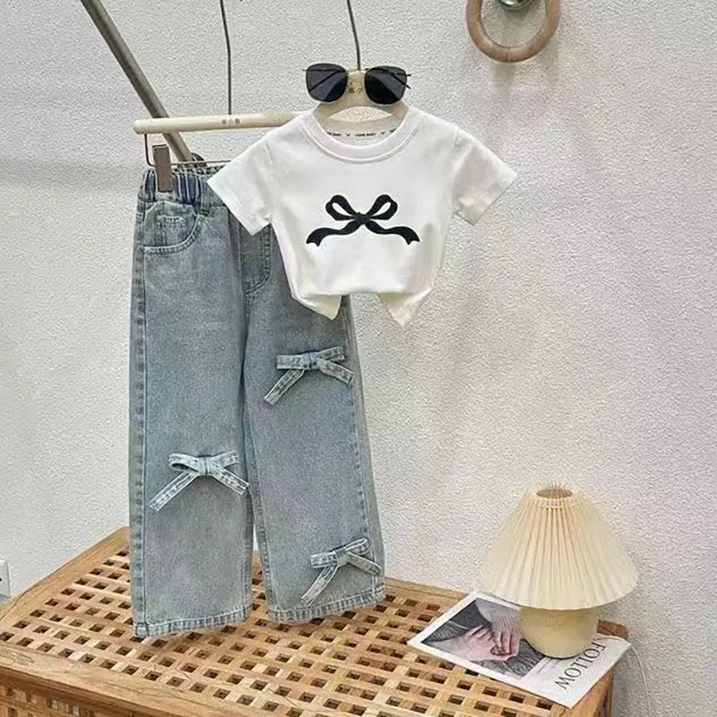 Bow Blocked Top Jeans