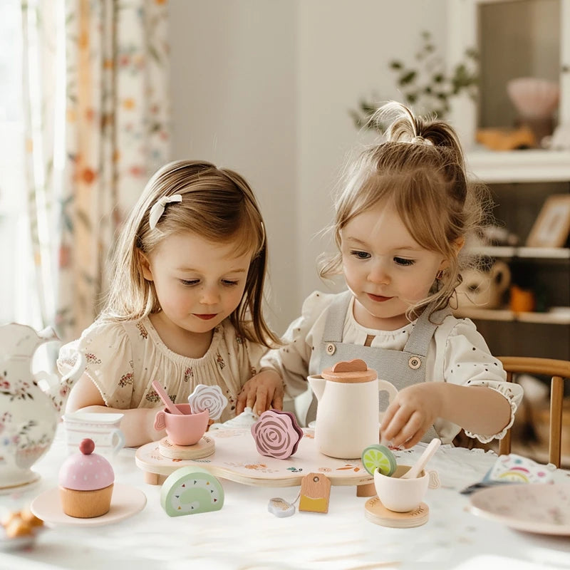 Tea Set Wooden Pretend Play Toys