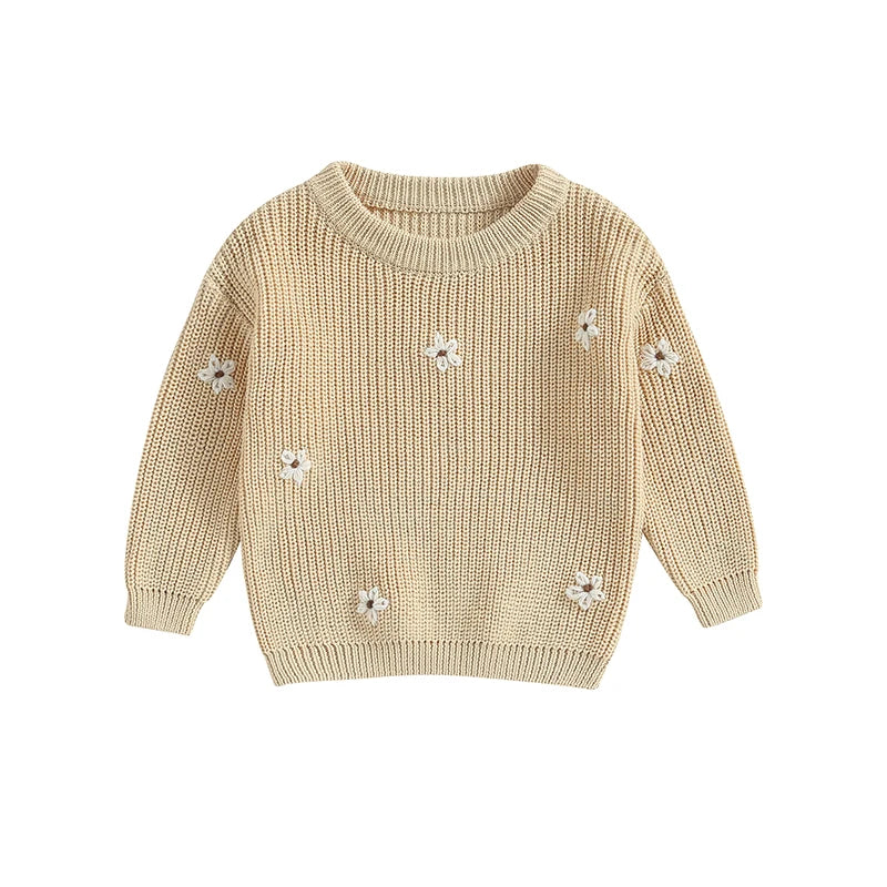 Girls Winter Flower Sweater - PAMU8