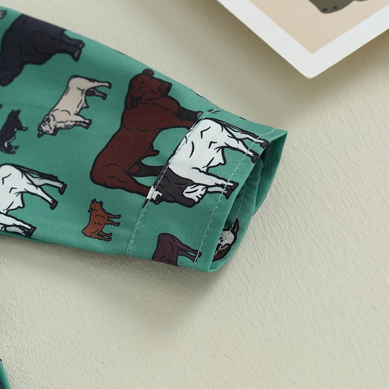 Cow Print Long Sleeve Tops