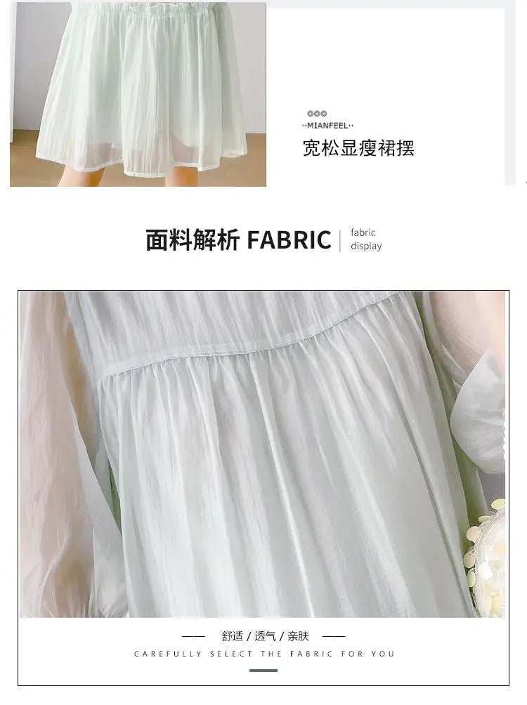 Doll Collar Chiffon Maternity Dresses