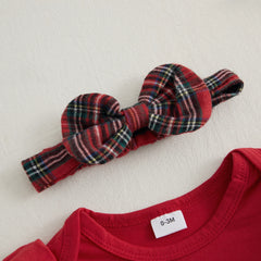 Ruffle Long Sleeve Christmas Romper