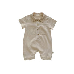 Lapel Button Up Romper