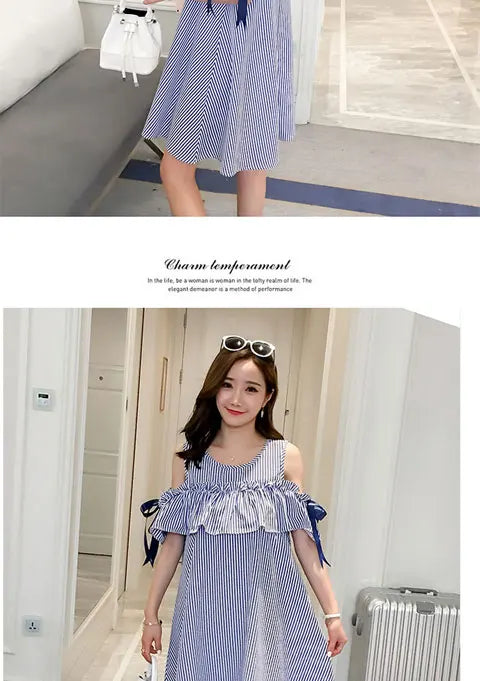 Korean Patchwork Maternity Dress