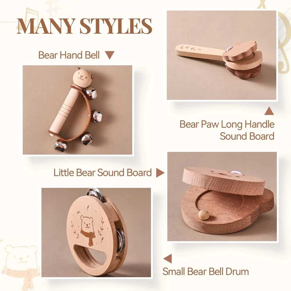 Wooden Rattle Musical Baby Toys