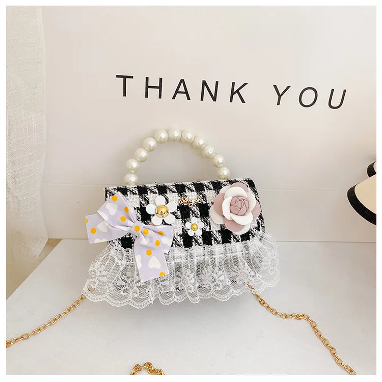 Flower Plaid Handbag