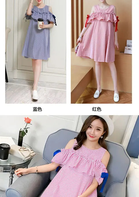 Korean Patchwork Maternity Dress
