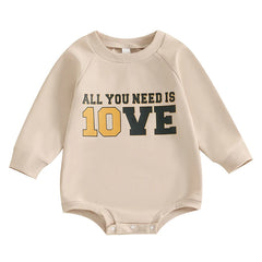 Baby Letter-Print Long-Sleeve Sweatshirt Romper