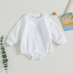 Baby Boys' Letter Embroidery Bodysuit, Fall Sweatshirt