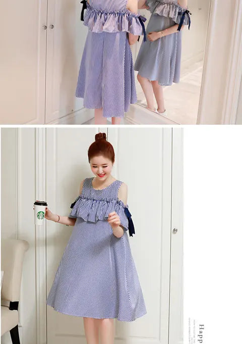 Korean Patchwork Maternity Dress