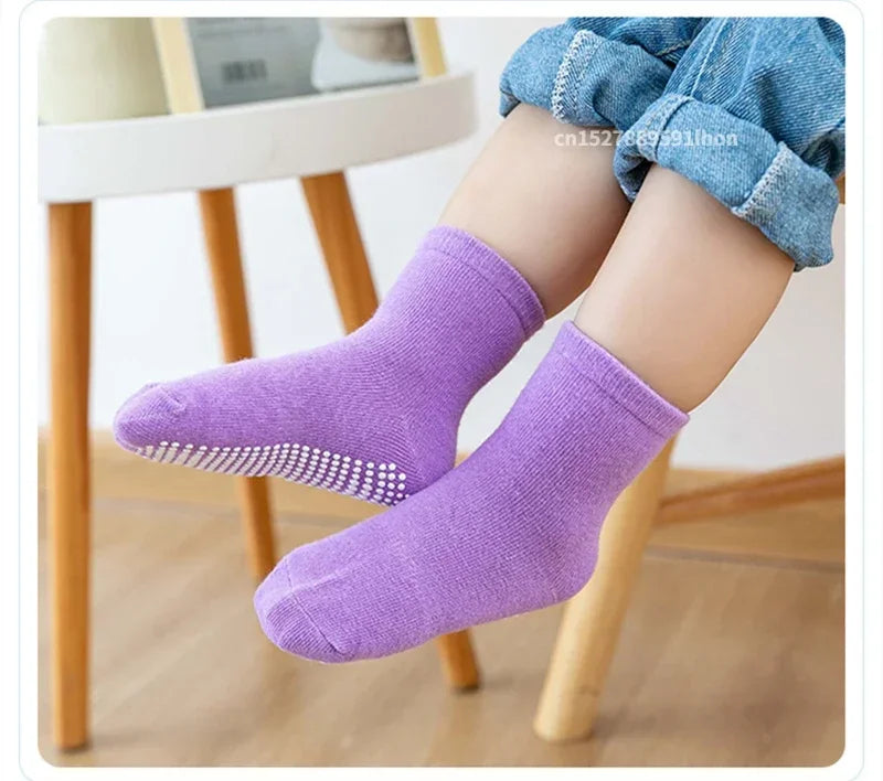 6 Pairs Spring Kids Anti-slip Socks