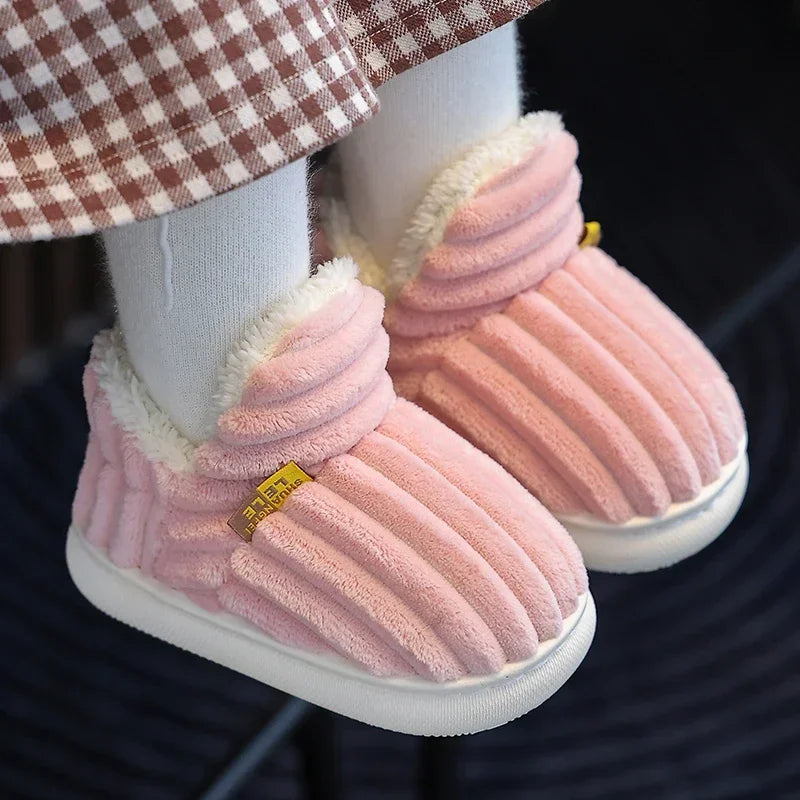 Stripe Plush Slippers