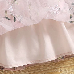 Pink Floral Mesh Baby Dress