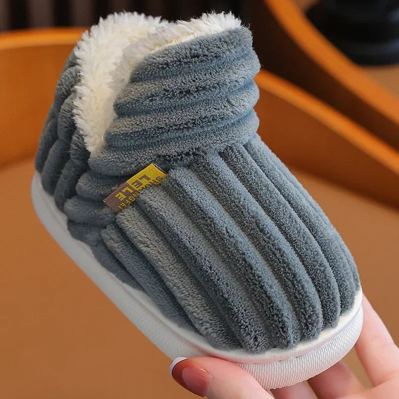 Stripe Plush Slippers