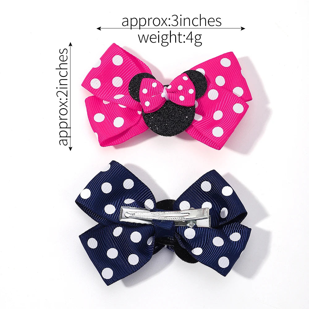 Polka Dot Bow Hair Clips
