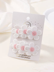 Girls' Embroidered Flower Hair Clips, 2-Piece Set
