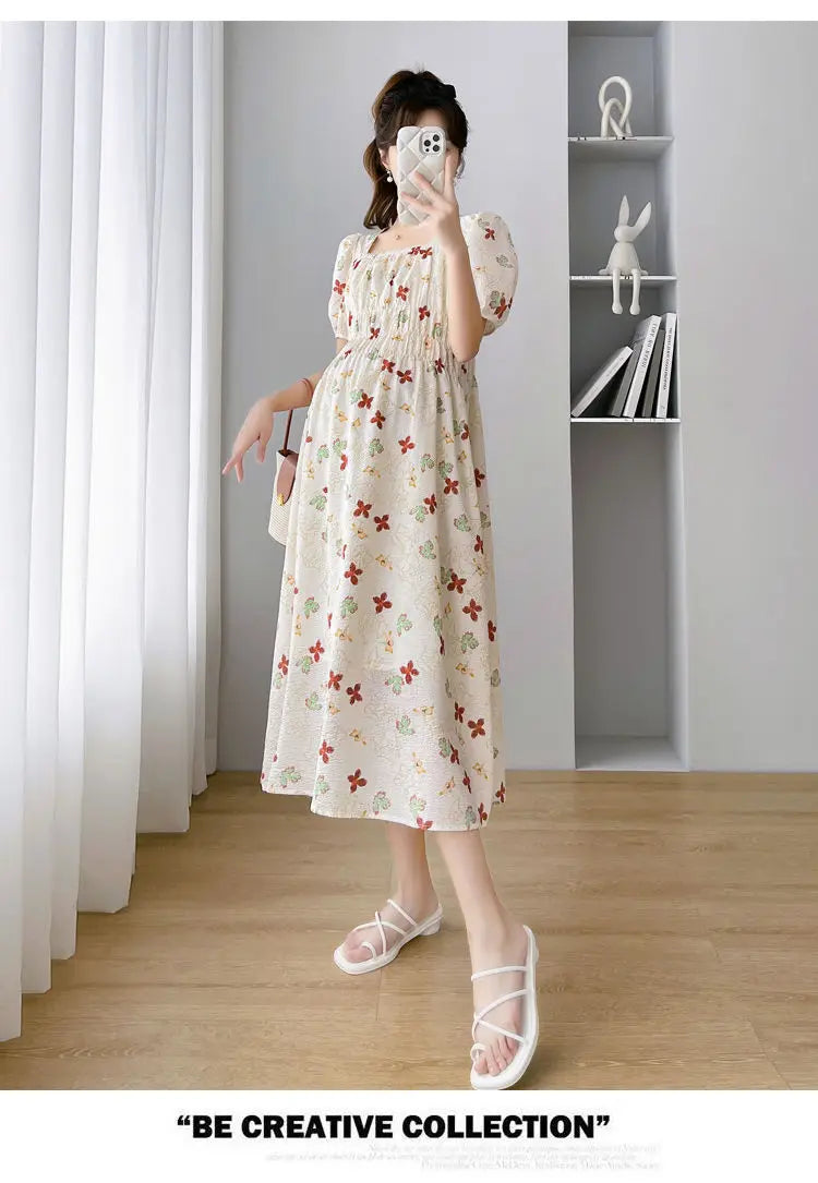 Vintage Patchwork Pregnancy Dress