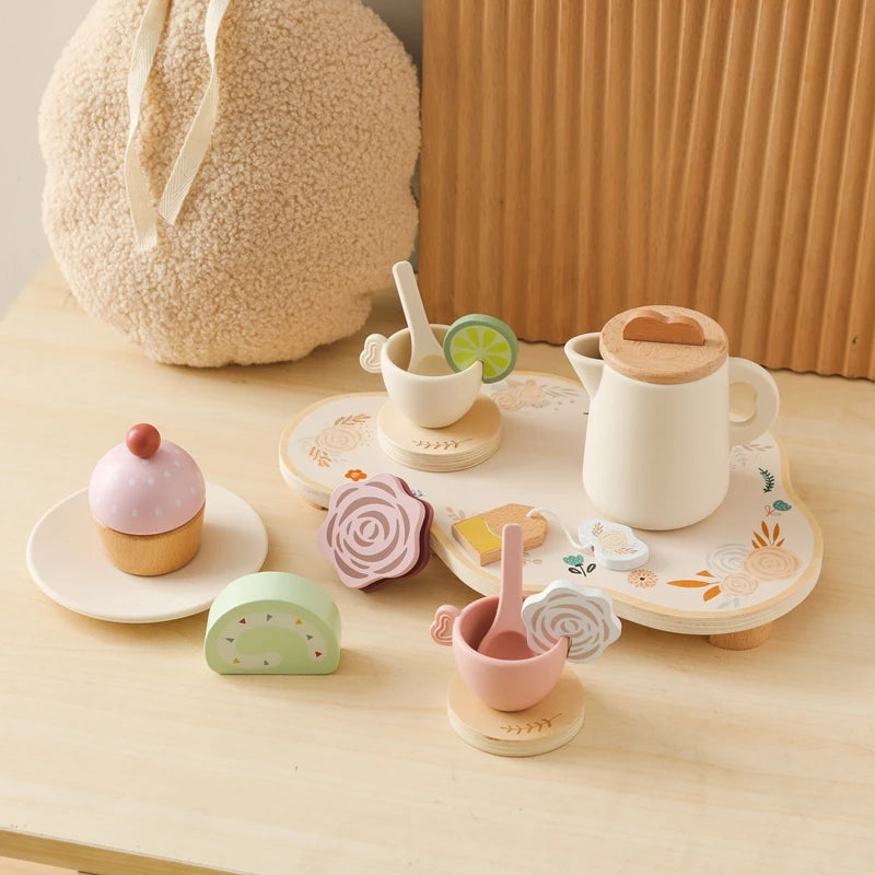 Tea Set Wooden Pretend Play Toys