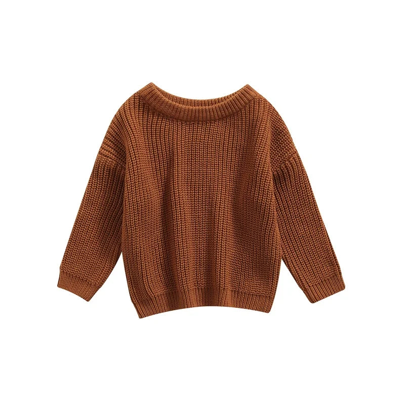 Basic Cotton Long Sleeve Sweater - PAMU8