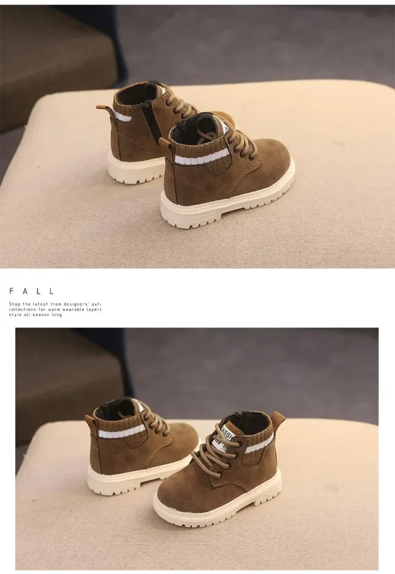 2 Style Plush Kids Winter Boots