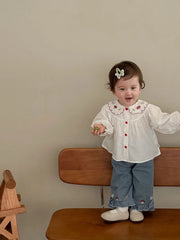 Girls Embroidered Rabbit Blouse