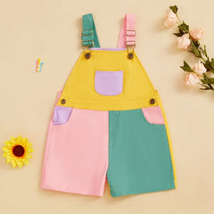 Toddler Overall Shorts, Adjustable Strap Suspender Romper