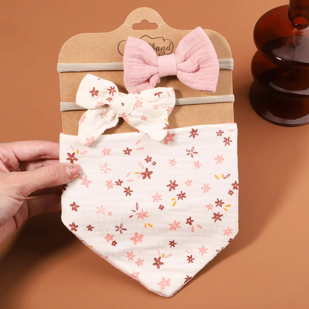3Pcs BabyBibs with Bow
