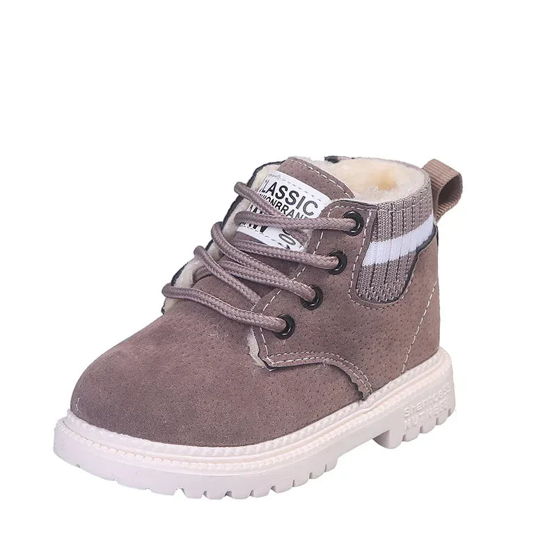 2 Style Plush Kids Winter Boots