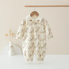 Spring Velvet Printed Baby Suit