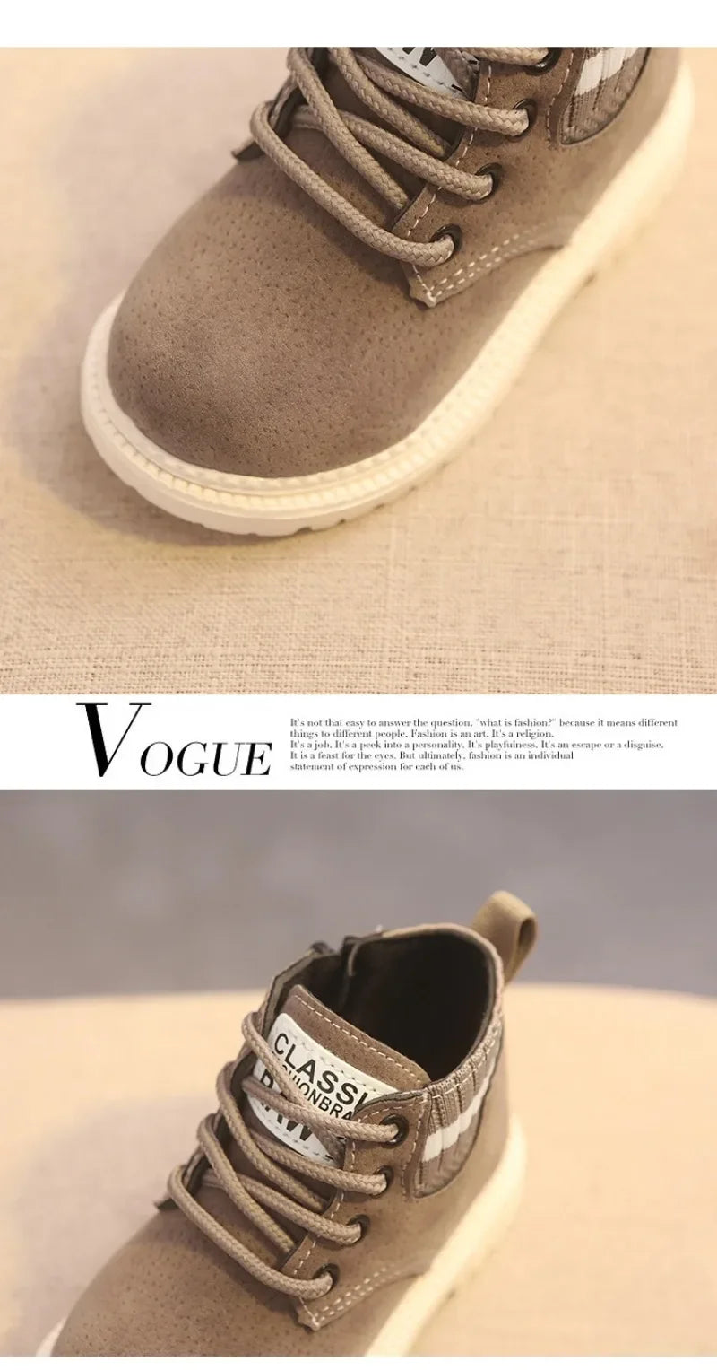 2 Style Plush Kids Winter Boots