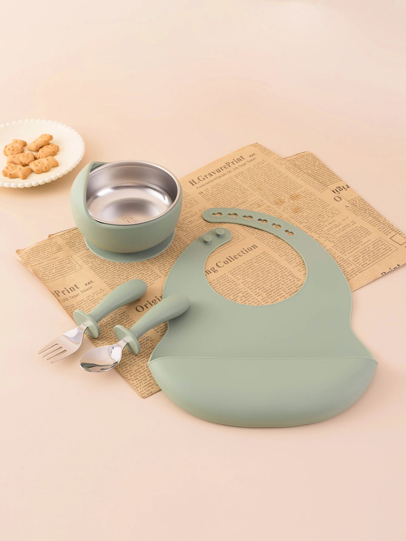 4PCS Stainless Steel Baby Feeding Set