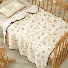 Newborn Bear Print Blanket for Crib, Stroller and Car Seat