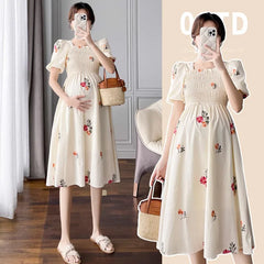 Puff Sleeve Pregnancy Dress