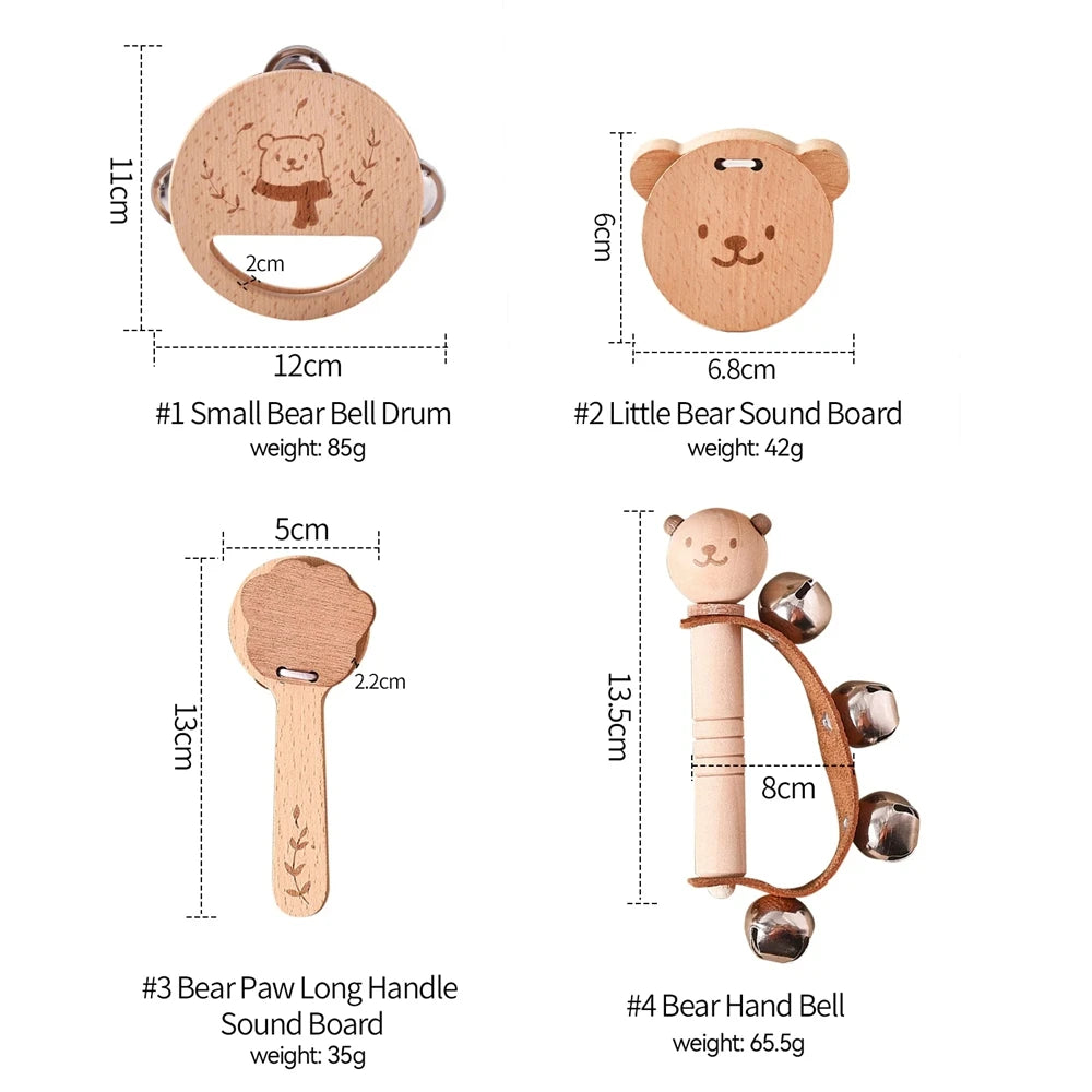 Wooden Rattle Musical Baby Toys