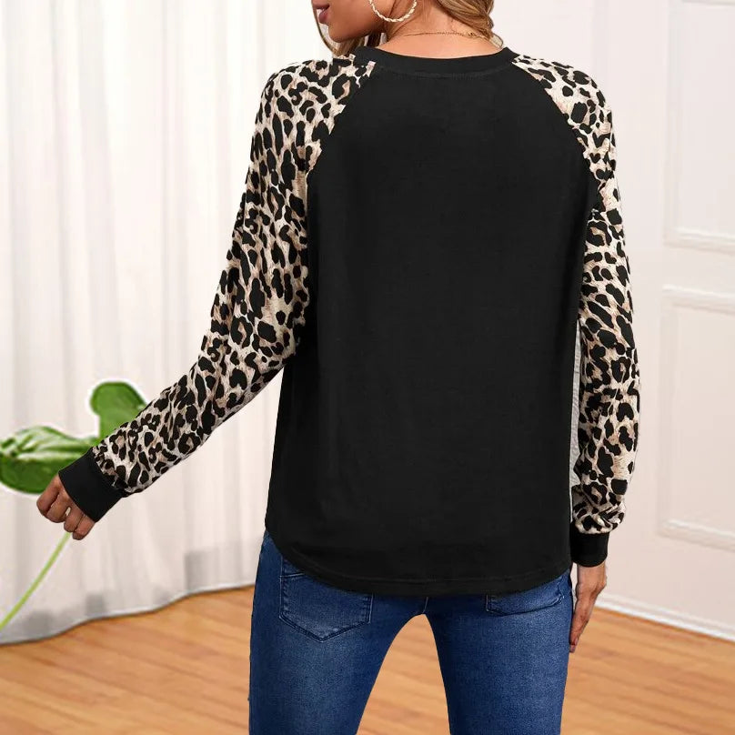 Long sleeve leopard print t-shirt