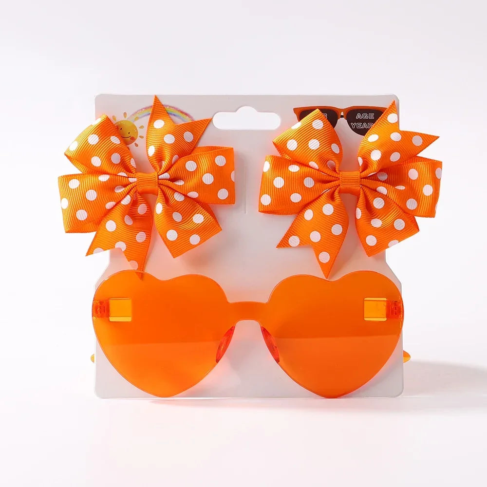 Dot Hairpins & Heart glasses