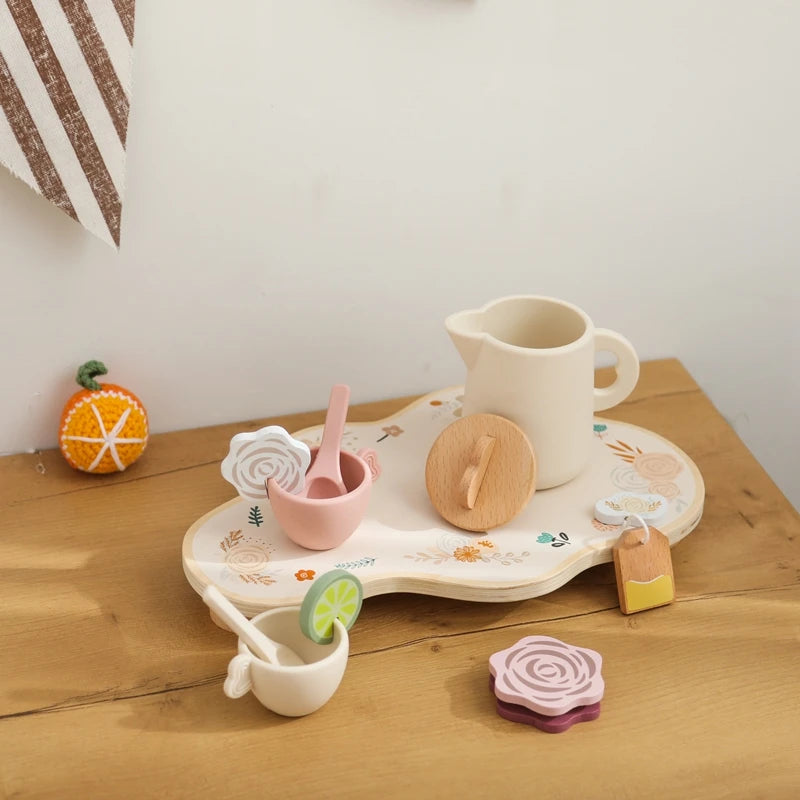 Tea Set Wooden Pretend Play Toys