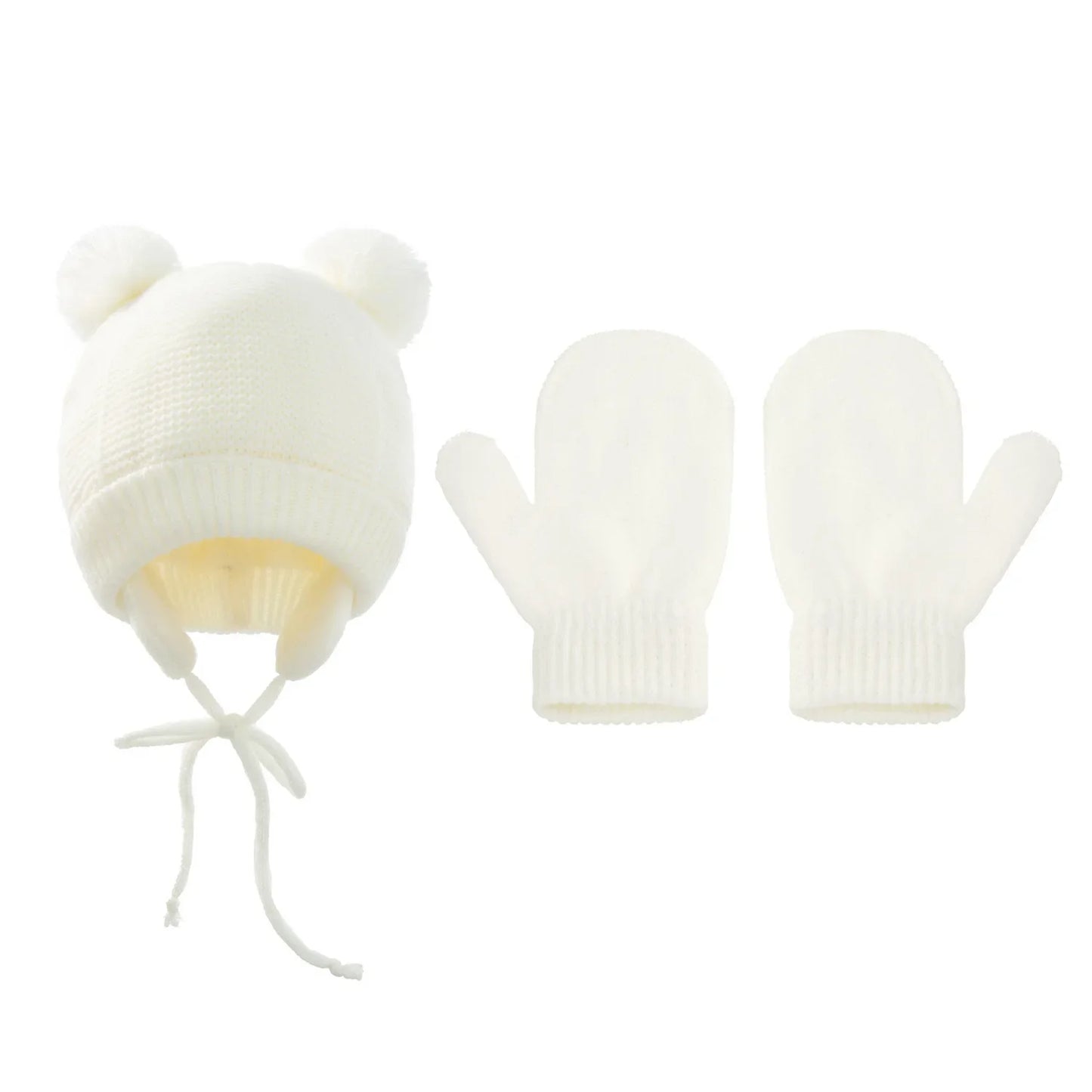 Knit Baby Hat Gloves Set