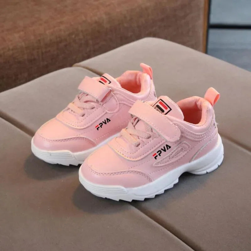 Kids Leather Trainers Sport Shoes