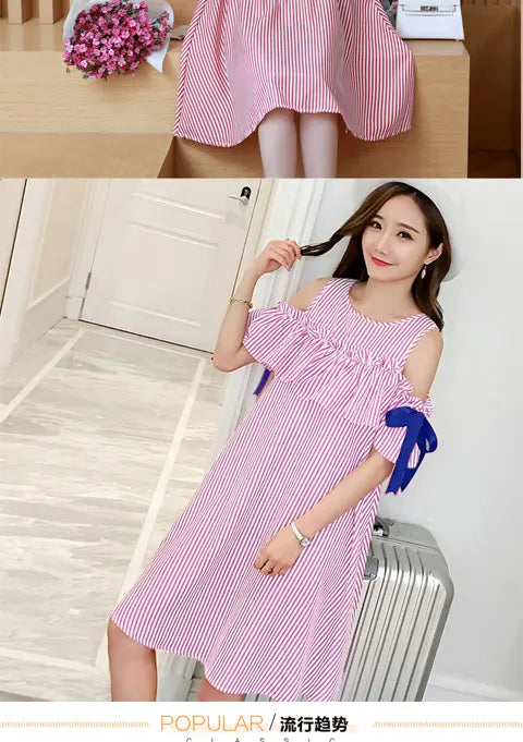 Korean Patchwork Maternity Dress