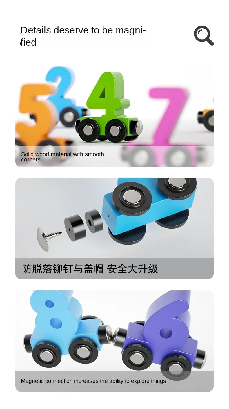 Magnetic Digital Train Children's Educational Toys - PAMU8