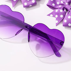 Kids' Heart Sunglasses and Hair Clip Set, 3 Pieces
