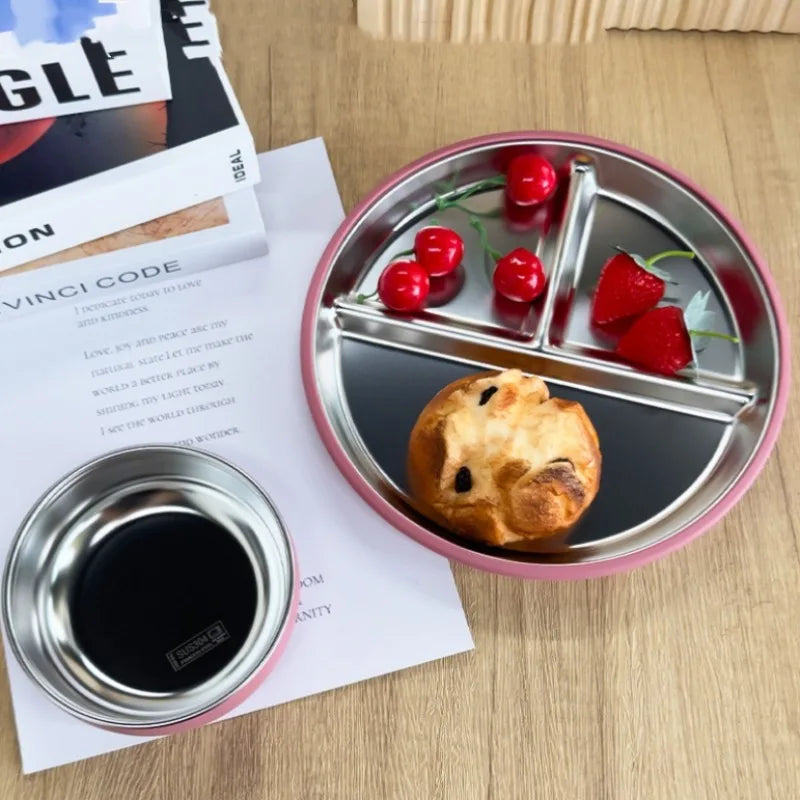 5PCS Stainless Steel Kids Plate and Bowl Set - PAMU8